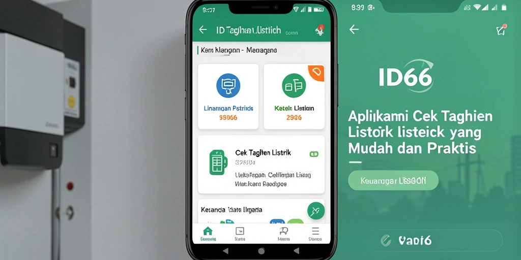 Tampilan antarmuka ID66 untuk cek tagihan listrik yang praktis dan informatif.